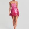 Anastasia Sequin Feather Dress