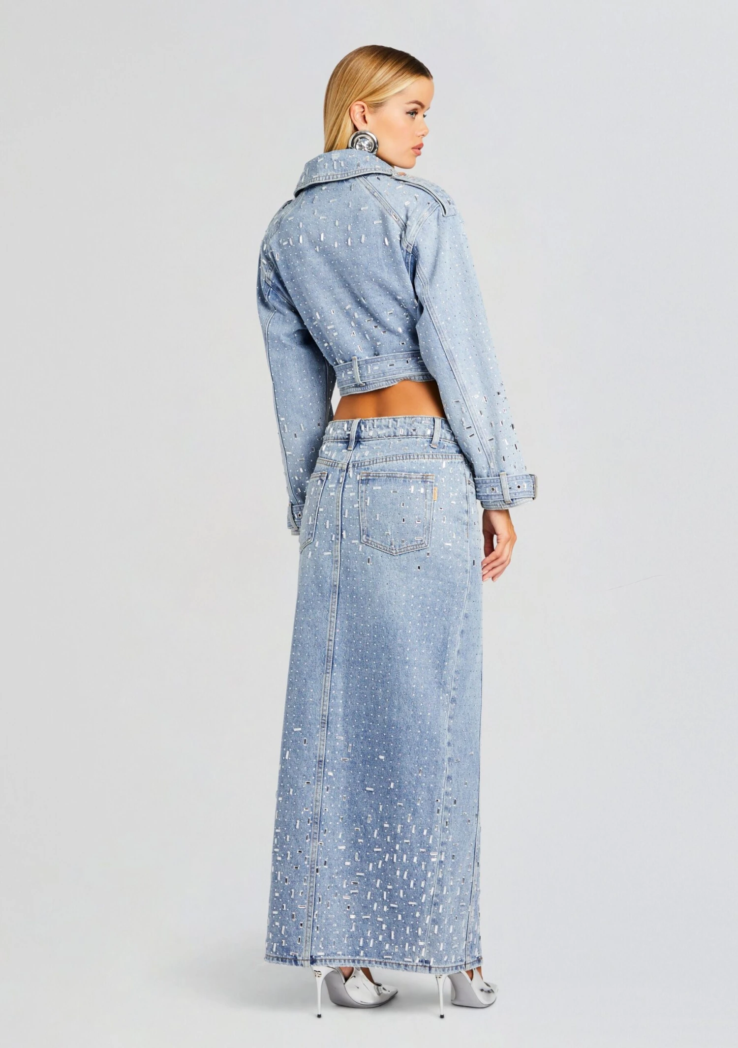 Palermo Embellished Denim Skirt - Image 4