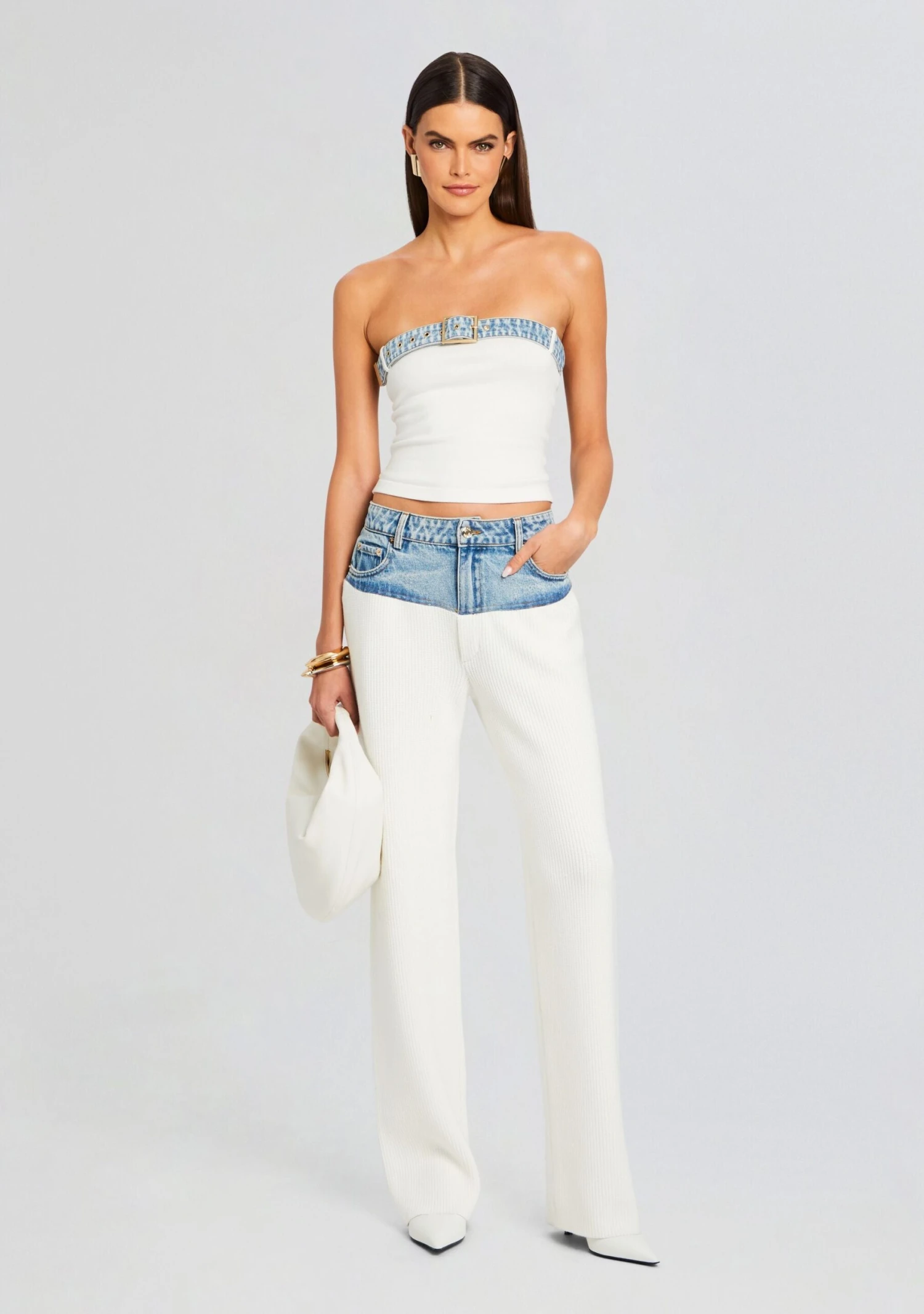 Etta Knit Denim Top - Image 5