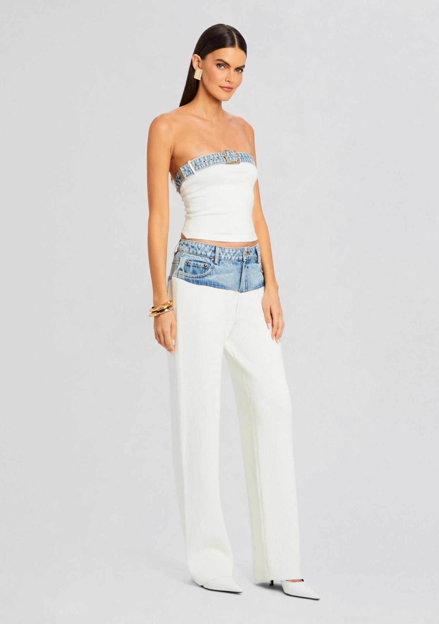 Etta Knit Denim Top - Image 3