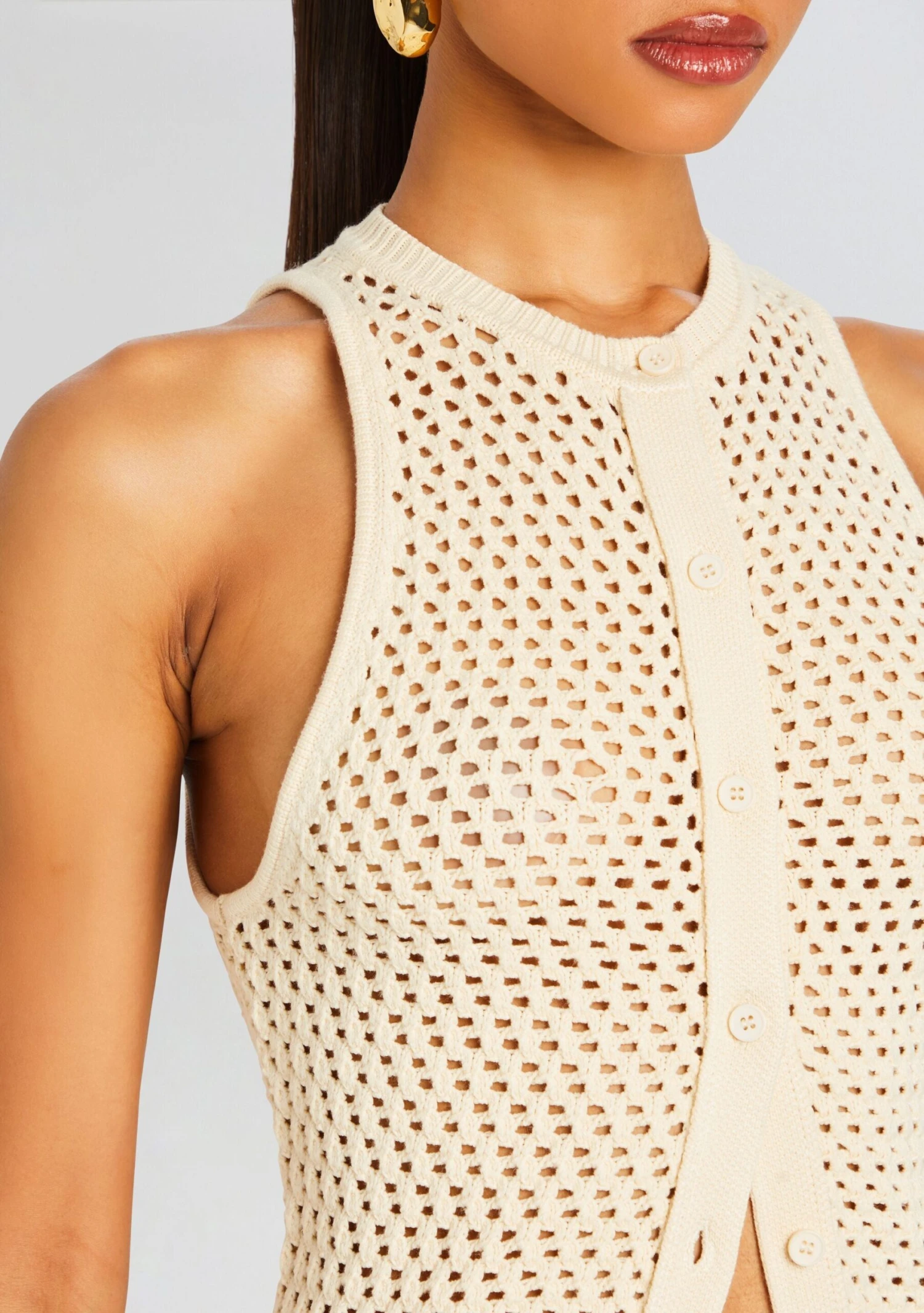 Tilli Knit Crochet Vest - Image 2