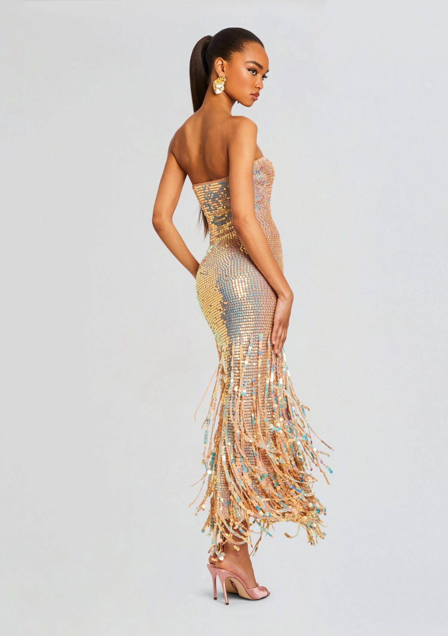 Tera Sequin Crochet Dress - Image 4